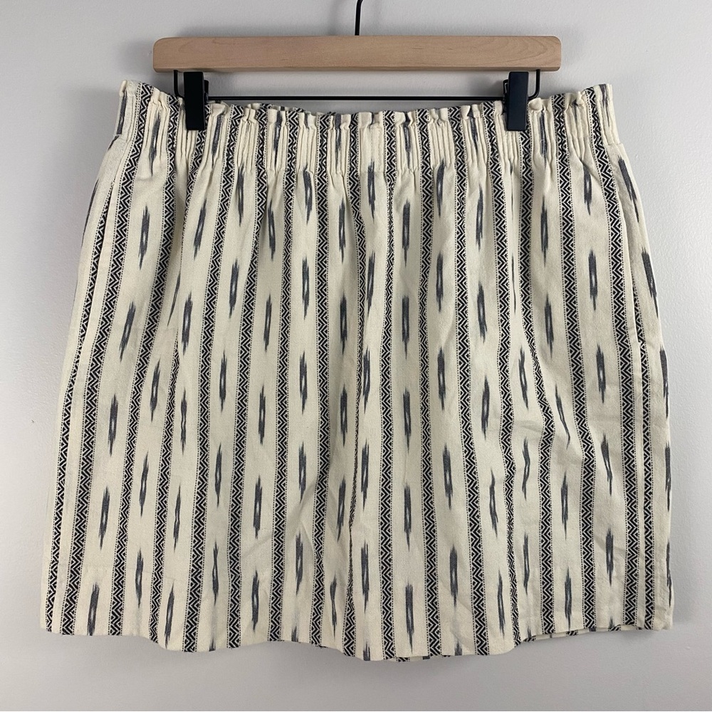 J. Crew Cream & Black Aztec Pattern Mini-Skirt